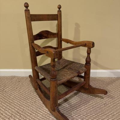 LOT 167B: Child's Rocking Chair & Two Mini Home Decor Rocking Chairs