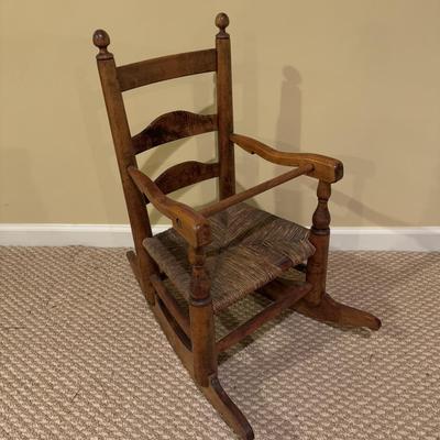LOT 167B: Child's Rocking Chair & Two Mini Home Decor Rocking Chairs