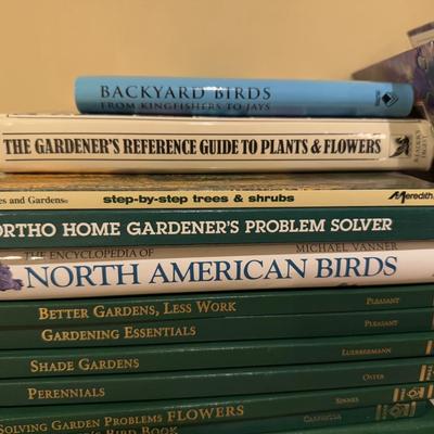 LOT 170B: Hummingbird Feeder & Parts w/ Books about Gardening & Bird Watching