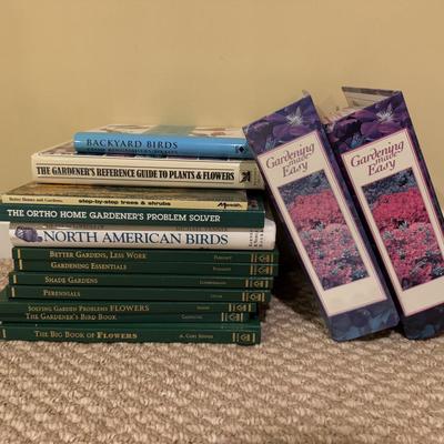 LOT 170B: Hummingbird Feeder & Parts w/ Books about Gardening & Bird Watching