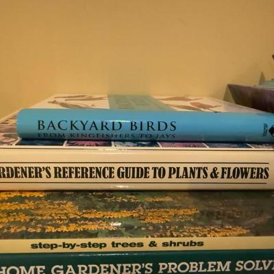 LOT 170B: Hummingbird Feeder & Parts w/ Books about Gardening & Bird Watching