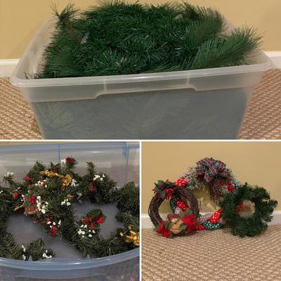 LOT 171B: Holiday Garland & Wreaths