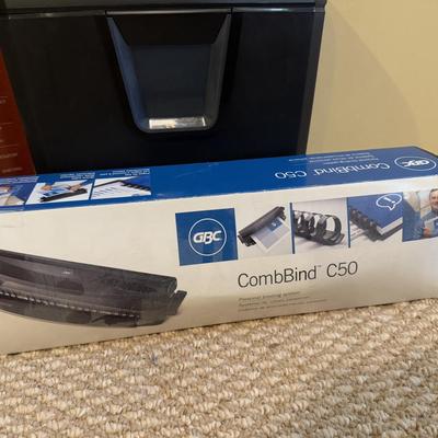 LOT 175B: Office Supply Lot - Staples Shredder, CombBind C50 Binding Tool, Xacto Paper Cutter & More