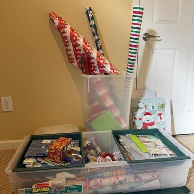 LOT 177B: Collection of Gift Wrapping Materials - Paper Rolls, Bags, Boxes & More