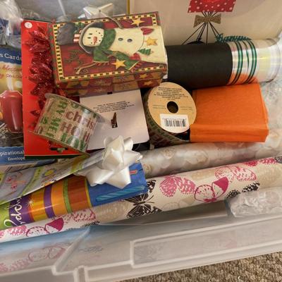 LOT 177B: Collection of Gift Wrapping Materials - Paper Rolls, Bags, Boxes & More
