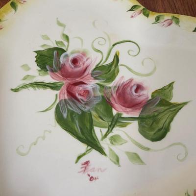 LOT 184N: Divided Glass Serving Bowls, Heart Shaped Glass Bowl & Heart Platter