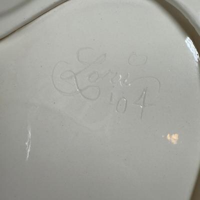 LOT 184N: Divided Glass Serving Bowls, Heart Shaped Glass Bowl & Heart Platter