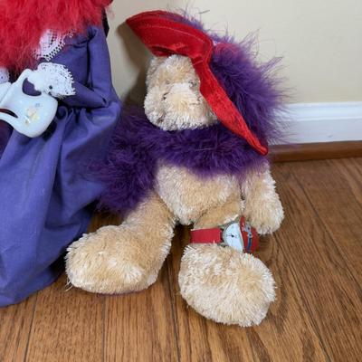 LOT 185N: Red Hat Lady Collection - Byer's Choice, Bear, Watch & Trinket Dish