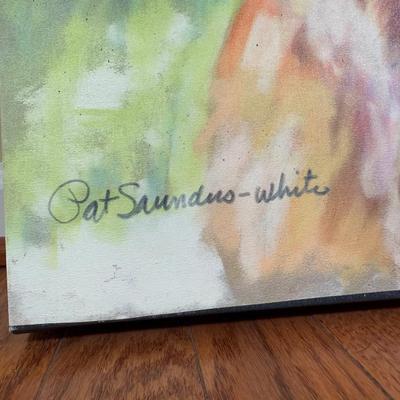 LOT 187L: Canvas Wall Art - Golden Retrievers, Pink Castle & Soccer Goal