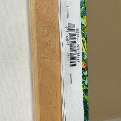 LOT 187L: Canvas Wall Art - Golden Retrievers, Pink Castle & Soccer Goal