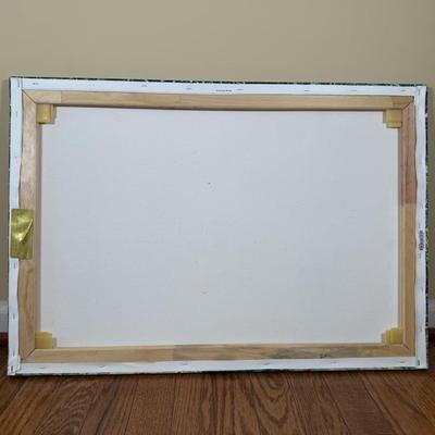 LOT 187L: Canvas Wall Art - Golden Retrievers, Pink Castle & Soccer Goal