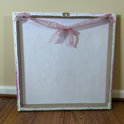 LOT 187L: Canvas Wall Art - Golden Retrievers, Pink Castle & Soccer Goal