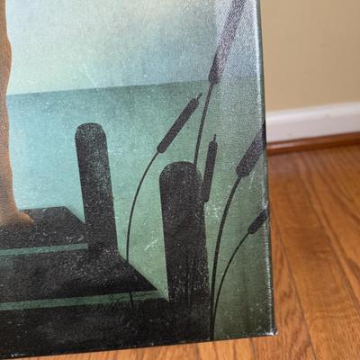 LOT 187L: Canvas Wall Art - Golden Retrievers, Pink Castle & Soccer Goal