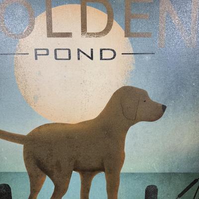 LOT 187L: Canvas Wall Art - Golden Retrievers, Pink Castle & Soccer Goal