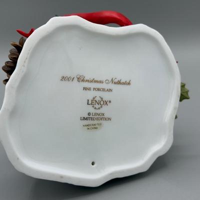 LOT 189N: Lenox Porcelain Birds - American Robin, 2001 Christmas Nuthatch, Bluebird & American Goldfinch