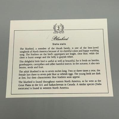 LOT 189N: Lenox Porcelain Birds - American Robin, 2001 Christmas Nuthatch, Bluebird & American Goldfinch