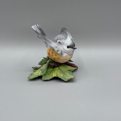 LOT 190N: Beautiful Lenox Figurines - Black Swallowtail, Purple Finch, Chickadee & Tufted Titmouse
