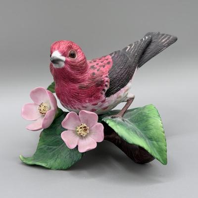 LOT 190N: Beautiful Lenox Figurines - Black Swallowtail, Purple Finch, Chickadee & Tufted Titmouse