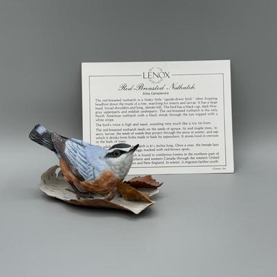 LOT 191N: Lenox Birds - Baltimore Oriole, Blue Jay, Red-Breasted Nuthatch & Cedar Waxwing