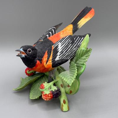 LOT 191N: Lenox Birds - Baltimore Oriole, Blue Jay, Red-Breasted Nuthatch & Cedar Waxwing