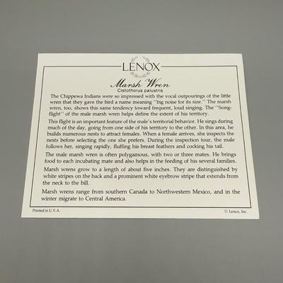 LOT 192N: Lenox Birds - Chipping Sparrow, Downy Woodpecker, Marsh Wren & Saw-Whet Owl