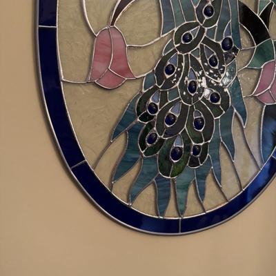 LOT 195D: Stained Glass Peacock Wall Hanging