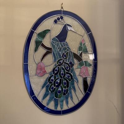 LOT 195D: Stained Glass Peacock Wall Hanging