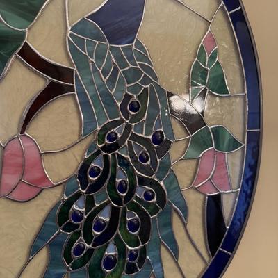 LOT 195D: Stained Glass Peacock Wall Hanging