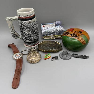 LOT 198J: Train Collection - Lionel Wristwatch, Pocket Watch, Avon Mug & More