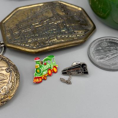 LOT 198J: Train Collection - Lionel Wristwatch, Pocket Watch, Avon Mug & More