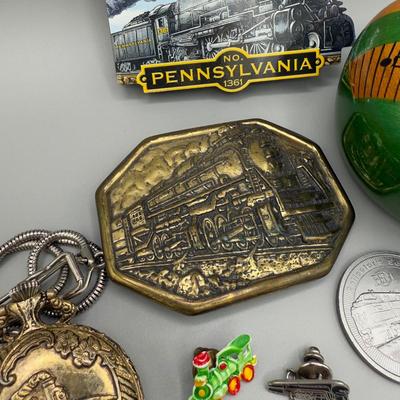 LOT 198J: Train Collection - Lionel Wristwatch, Pocket Watch, Avon Mug & More