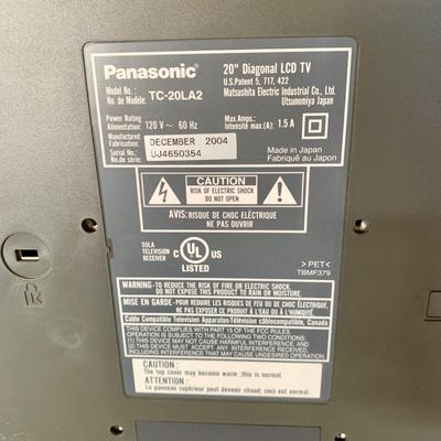 LOT 203 M: Panasonic 20" Diagonal LCD TV Model #TC-20LA2