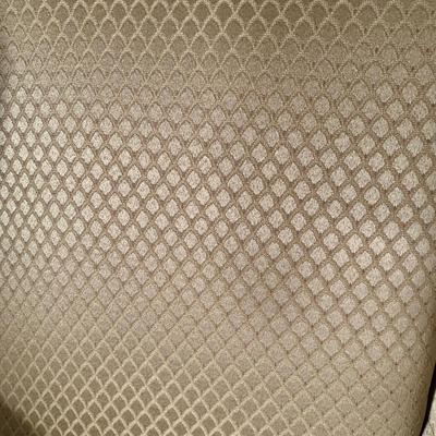 LOT 204 M: Best Chairs Inc. Queen Anne Style Wing Back Sage Chair & Brass Adjustable Floor Lamp