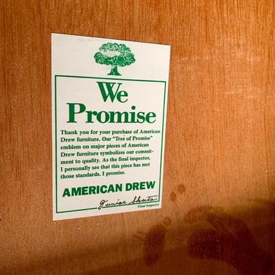 LOT 205 M: American Drew 6 Drawer Chest of Drawers & 9 Drawer Dresser w/ Mirror