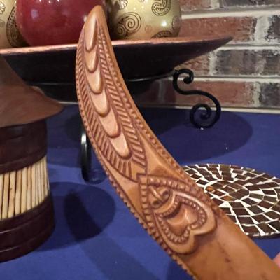 Mixed Decorative Lot - Wood, Ceramic, Brass