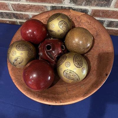 Mixed Decorative Lot - Wood, Ceramic, Brass