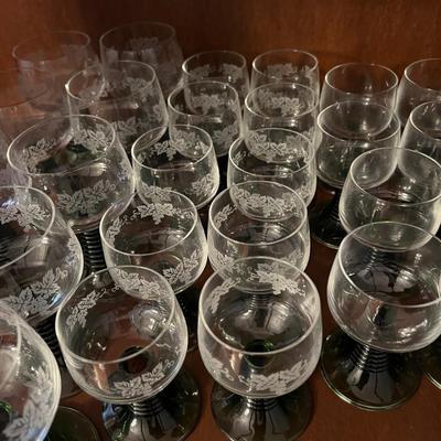 32 Vintage MCM Beehive Stemmed Wine Glasses