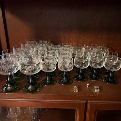 32 Vintage MCM Beehive Stemmed Wine Glasses