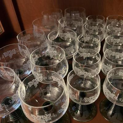32 Vintage MCM Beehive Stemmed Wine Glasses