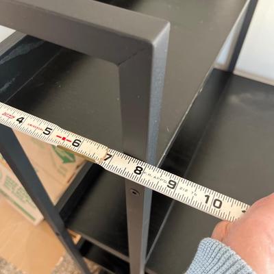 Black wood and metal computer desk