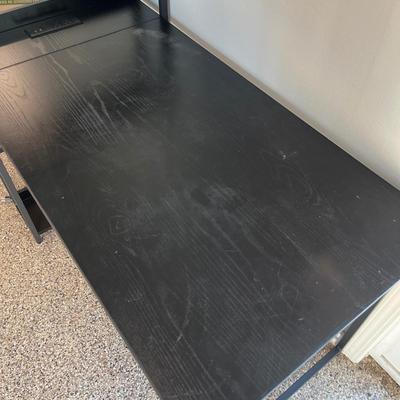 Black wood and metal computer desk
