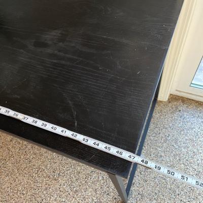 Black wood and metal computer desk
