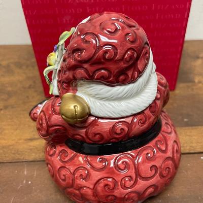 Fitz and Floyd Seated Santa Candy Jar