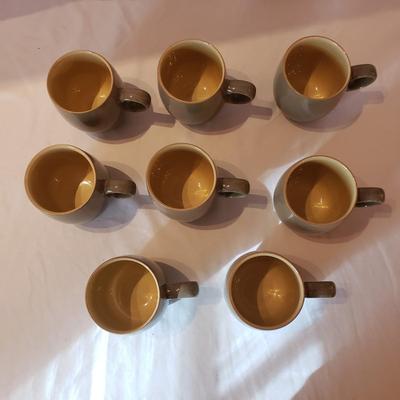 Denby Fire Green Large Curve Mugs Set of 8 (K-KD)