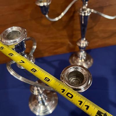 Pair of Pilgrim Vintage Silver Plate 3 Arm Candelabra Candle Stick Holders