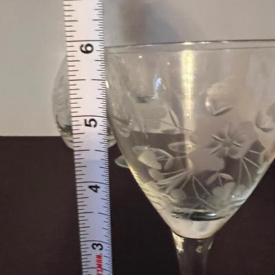 Cut Crystal Decanter & 3 Wine Glasses