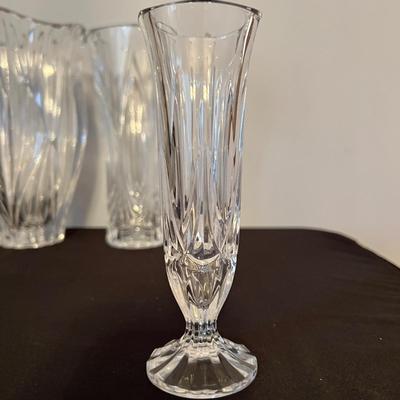 Lot of 3 Lead Crystal Vases