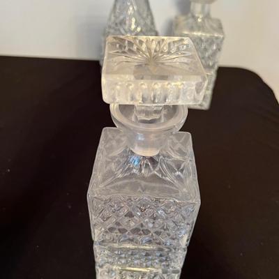 Lot of 3 Cut Crystal Glass Decanters