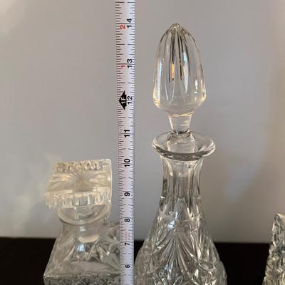 Lot of 3 Cut Crystal Glass Decanters