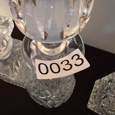 Lot of 3 Cut Crystal Glass Decanters